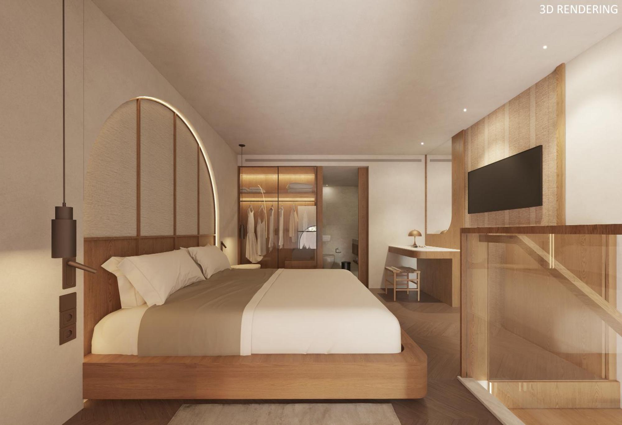 极乐豪华酒店 Paphos 外观 照片 3D rendering of a bedroom